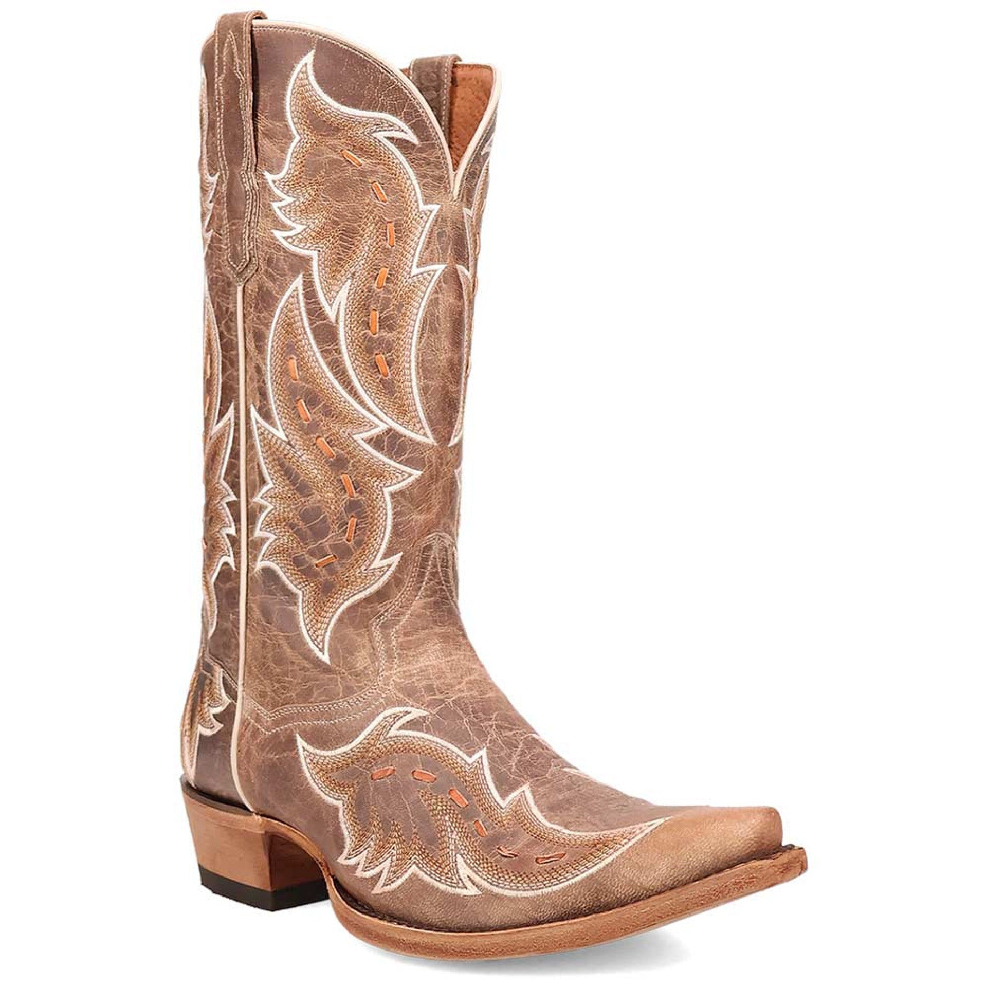 Dan Post Men's Racer Tan Leather Western Boots - 8D