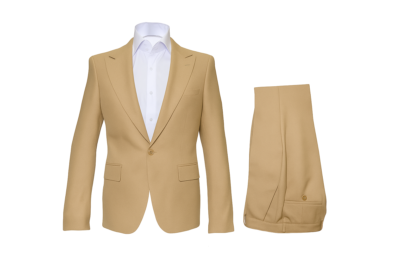 Seersucker Suit Peak Lapel Suit in Color "Tan" - Summer Fabric Tone on Tone Shadow Stripe By Rossiman - 34 Short or Extra Small