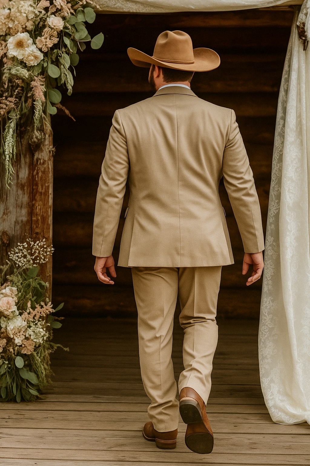Stylish Cowboy Wedding Suit for Men – Rustic Western Elegance - 34 Short or Extra Small