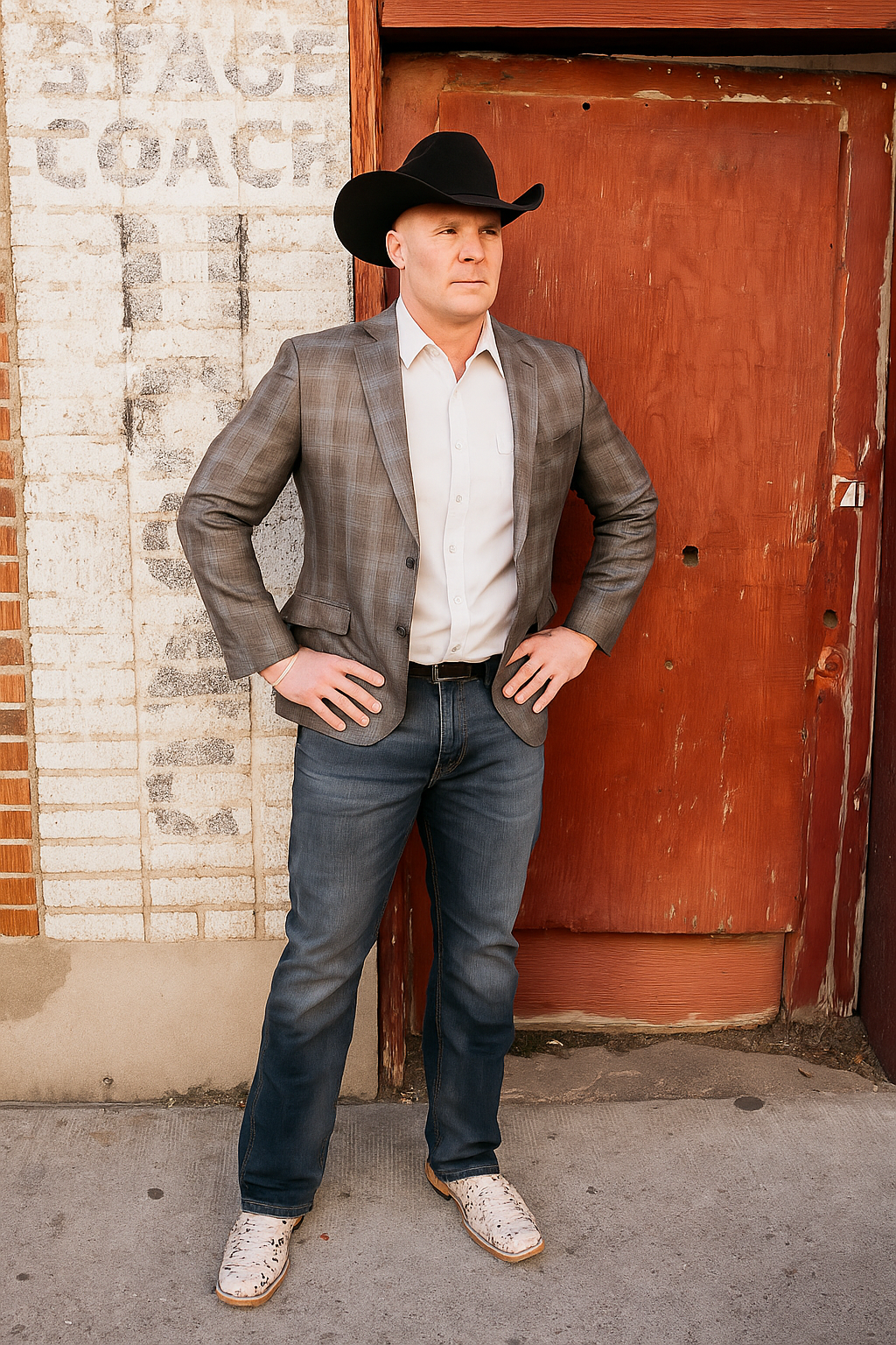 Plaid Cowboy Blazer for Men – Western Style with Rustic Elegance - 34 Short or Extra Small