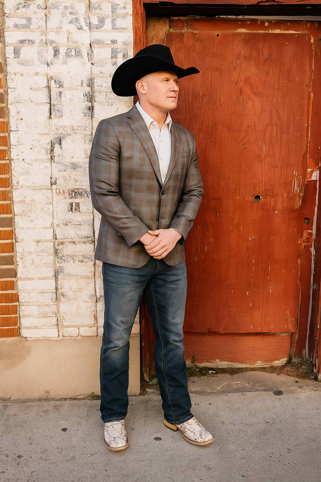 Plaid Cowboy Blazer for Men – Western Style with Rustic Elegance - 34 Short or Extra Small