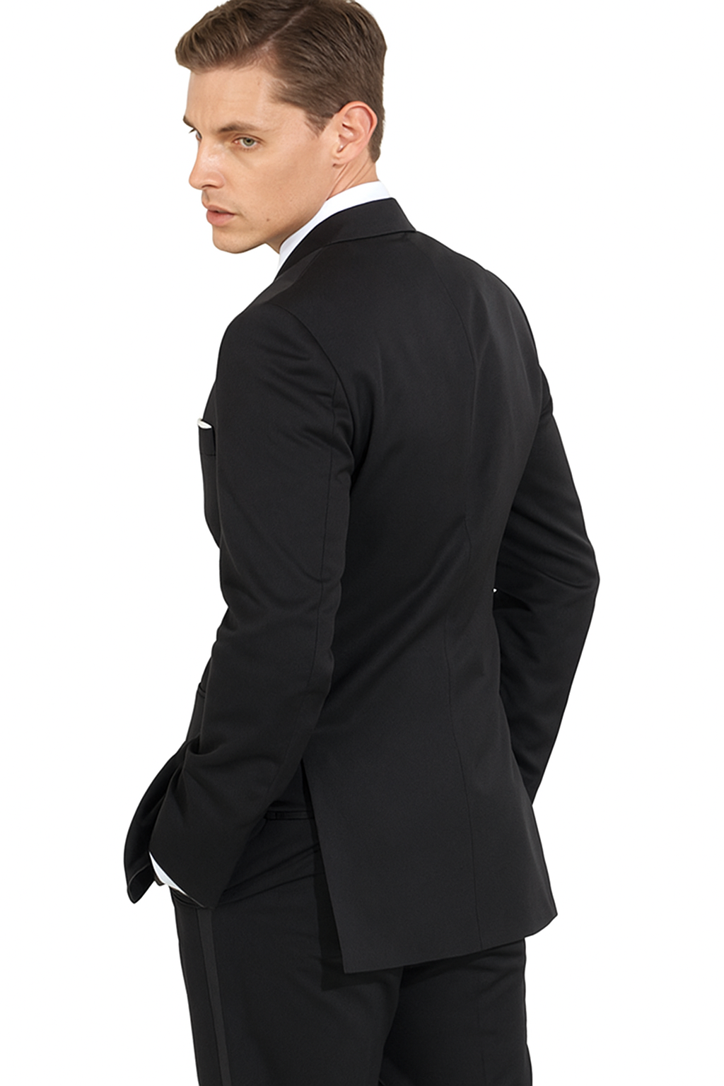 Mantoni Black Wool 2-button 2-Piece Tuxedo - 34 Short or Extra Small