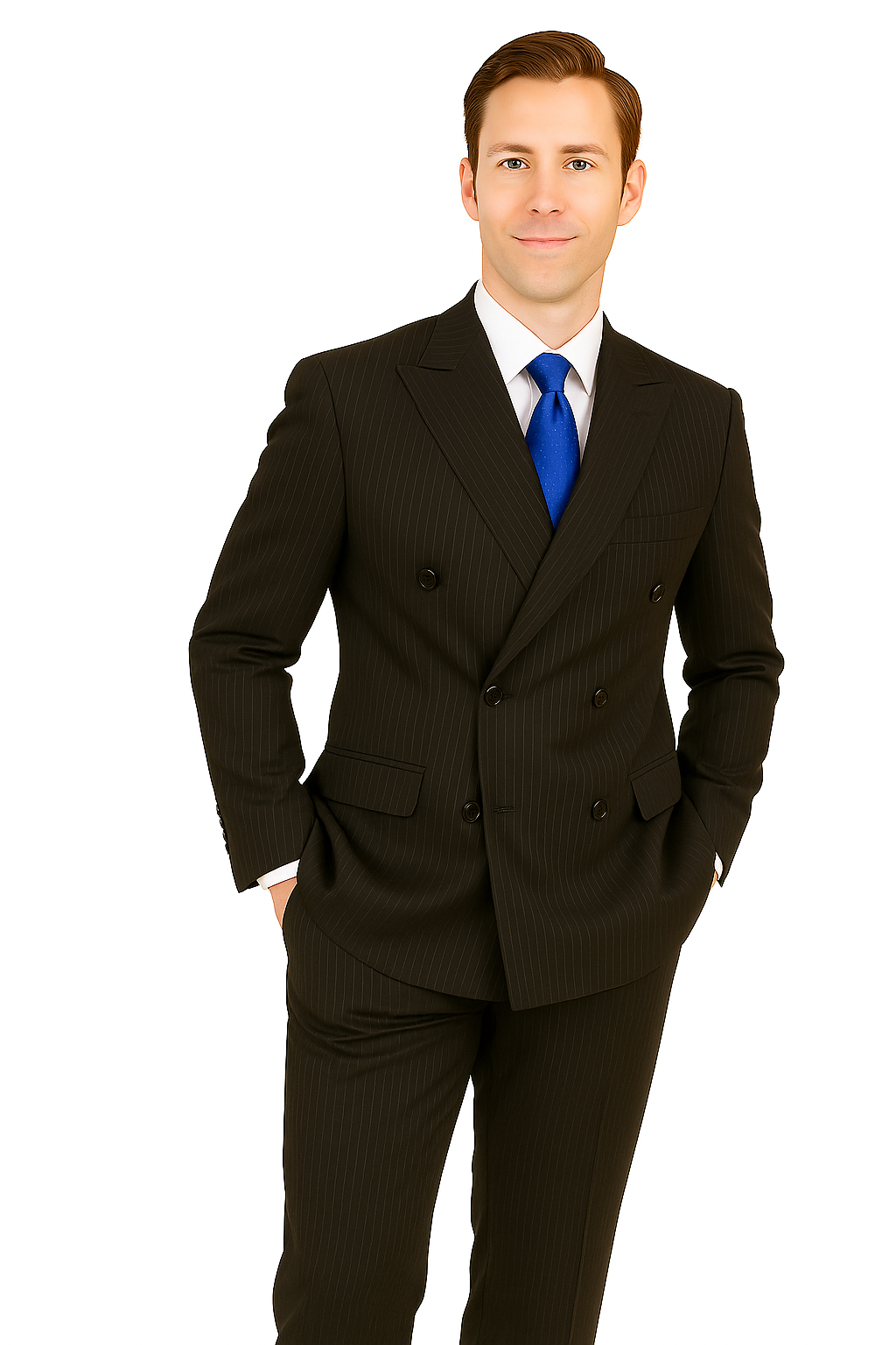 Giorgio Fiorelli Double-Breast Black Stripe Suit - 34 Short or Extra Small