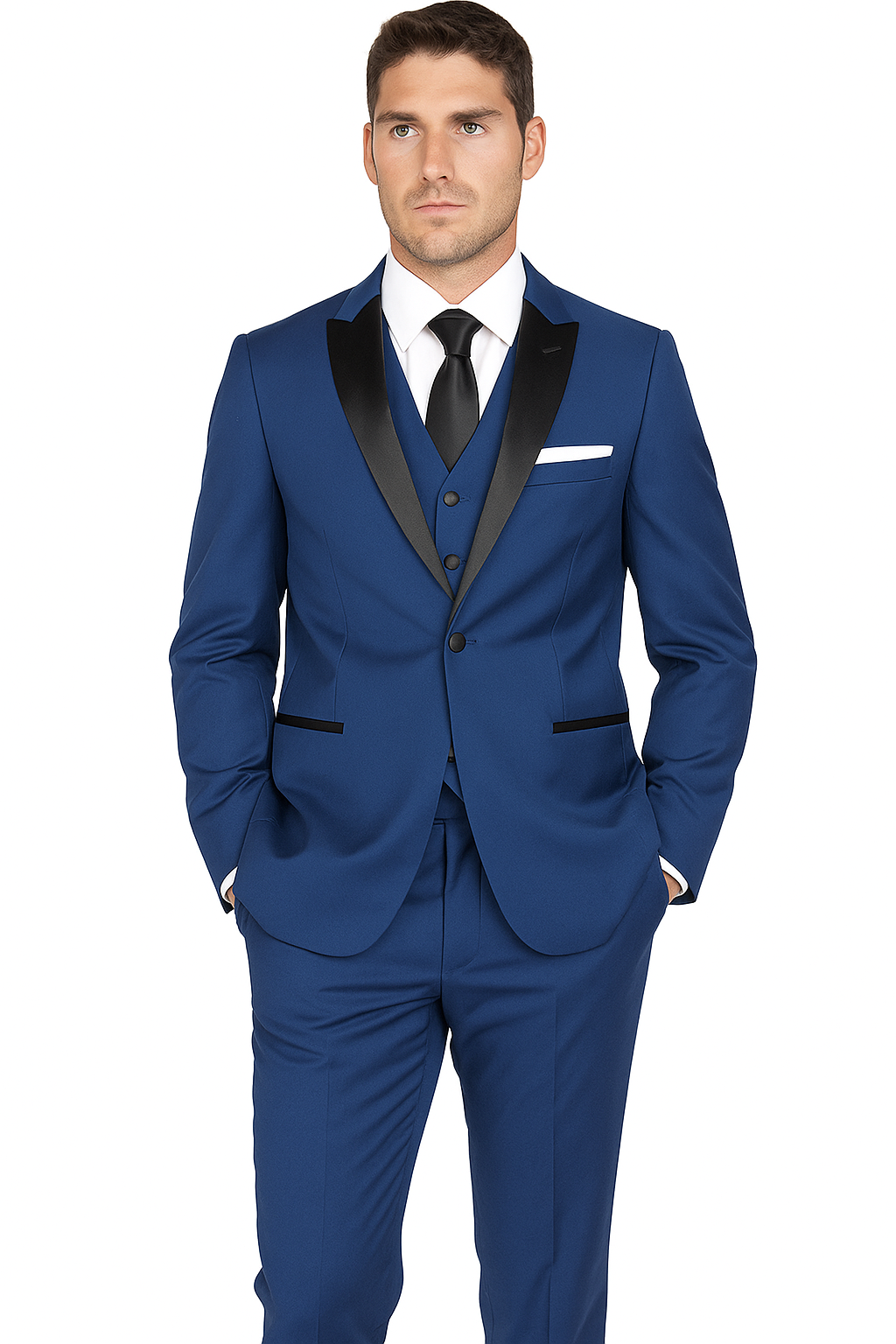 Arlan 2pc Tuxedo by Giorgio Fiorelli Black, Blue, or L Grey - 34 Short or Extra Small