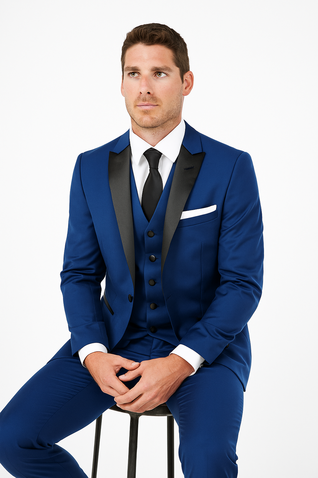 Arlan 2pc Tuxedo by Giorgio Fiorelli Black, Blue, or L Grey - 34 Short or Extra Small