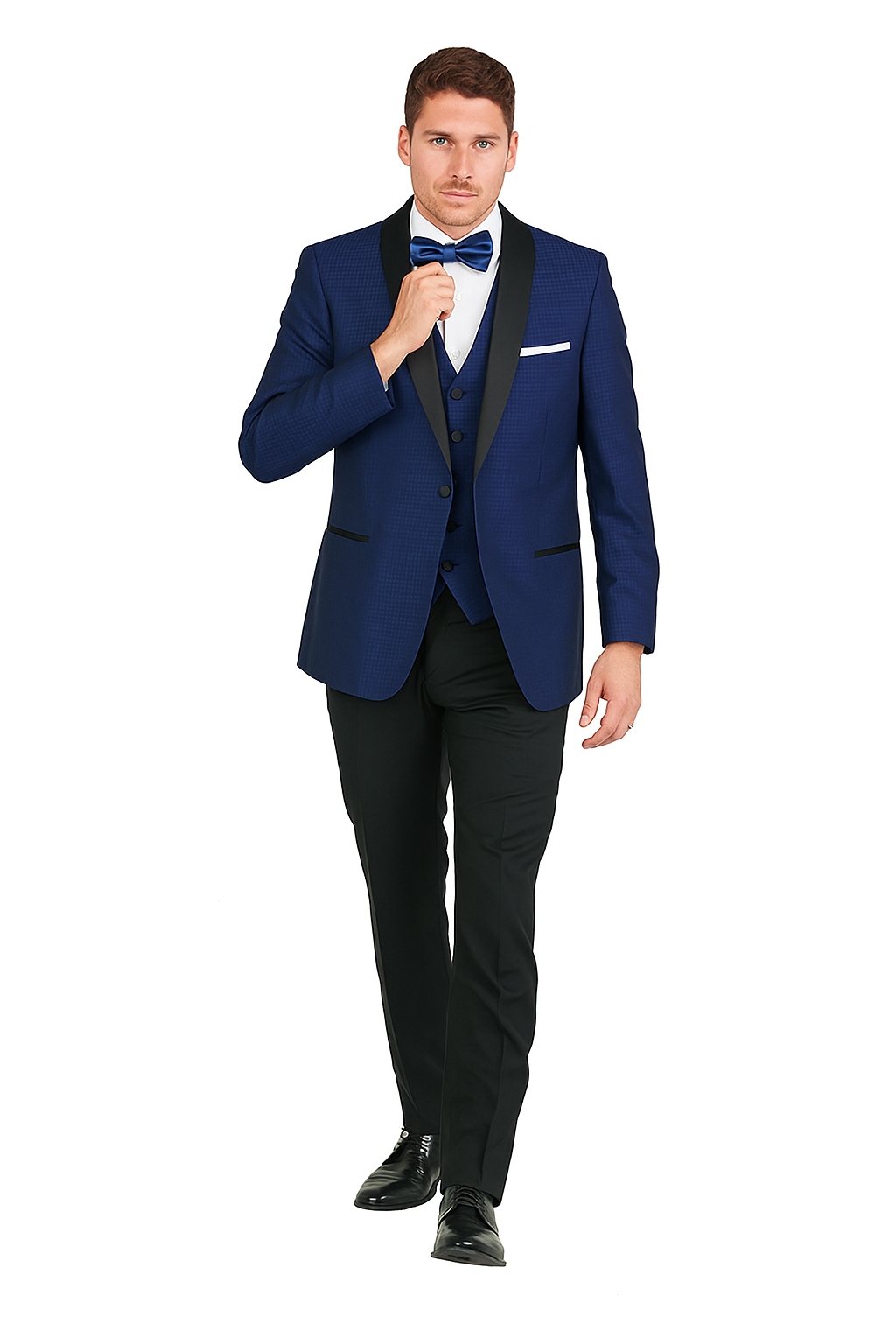 Arlan French-Blue Tuxedo with One Button - 34 Short or Extra Small