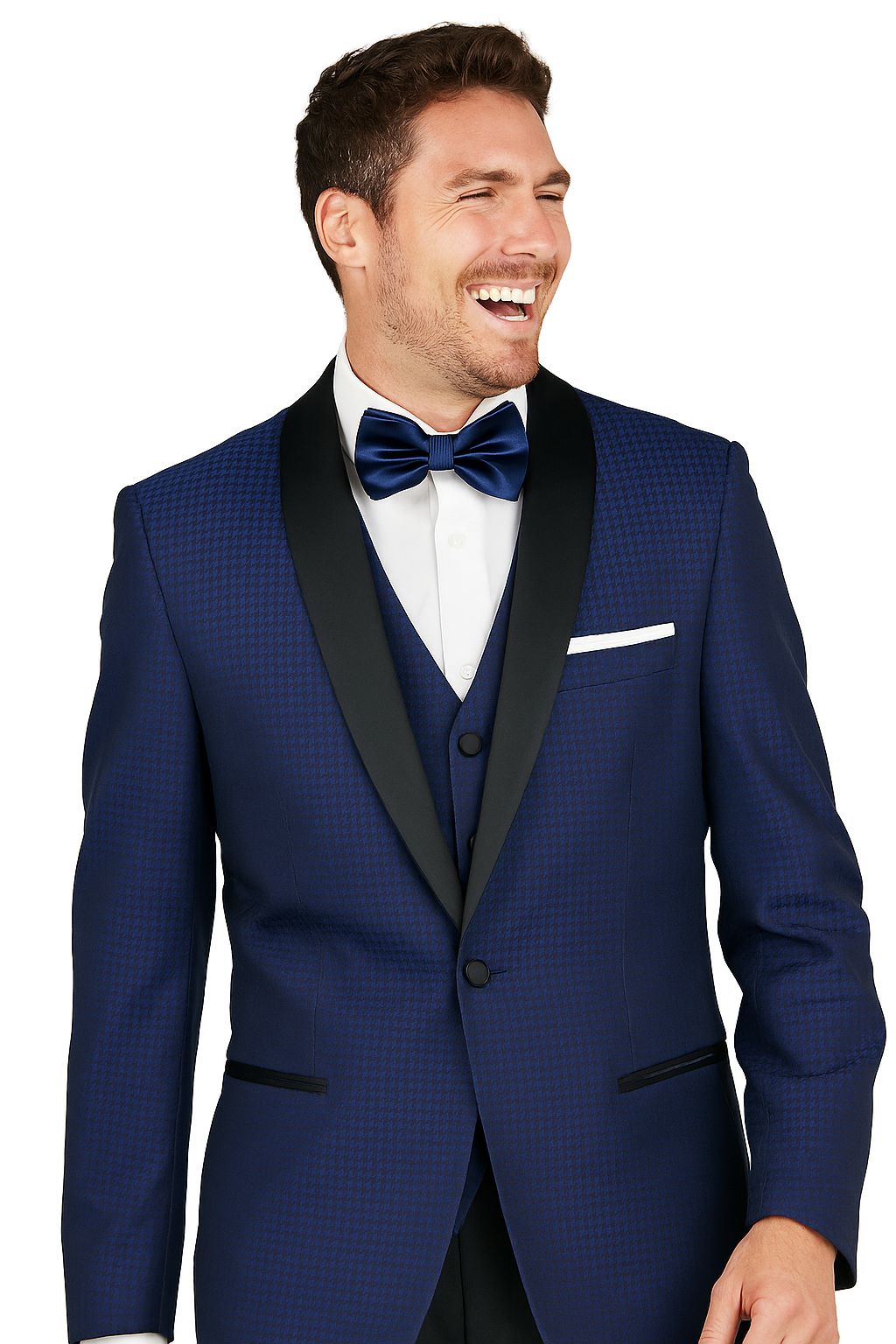 Arlan French-Blue Tuxedo with One Button - 34 Short or Extra Small