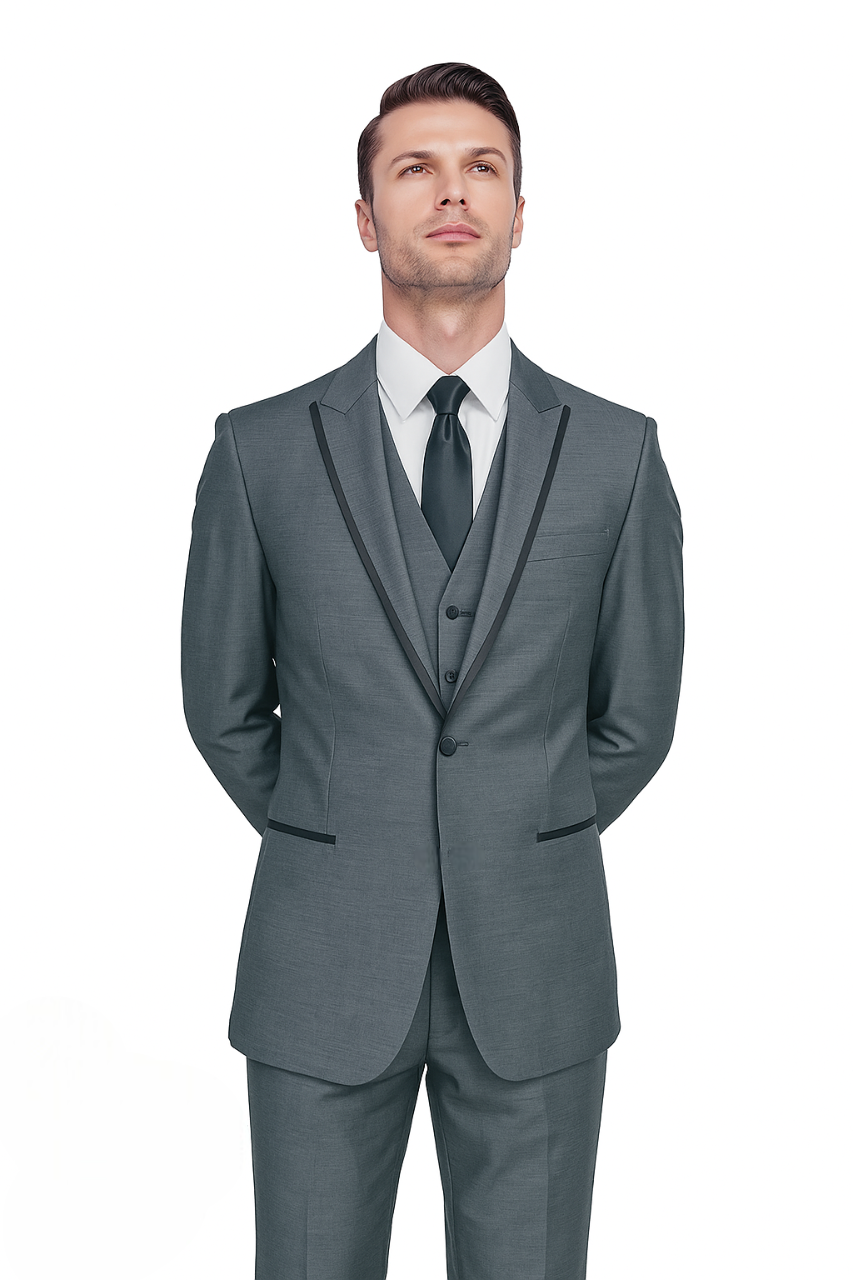 Oscar Tuxedo Sharkskin Gray or Blue by Giorgio Fiorelli - 34 Short or Extra Small