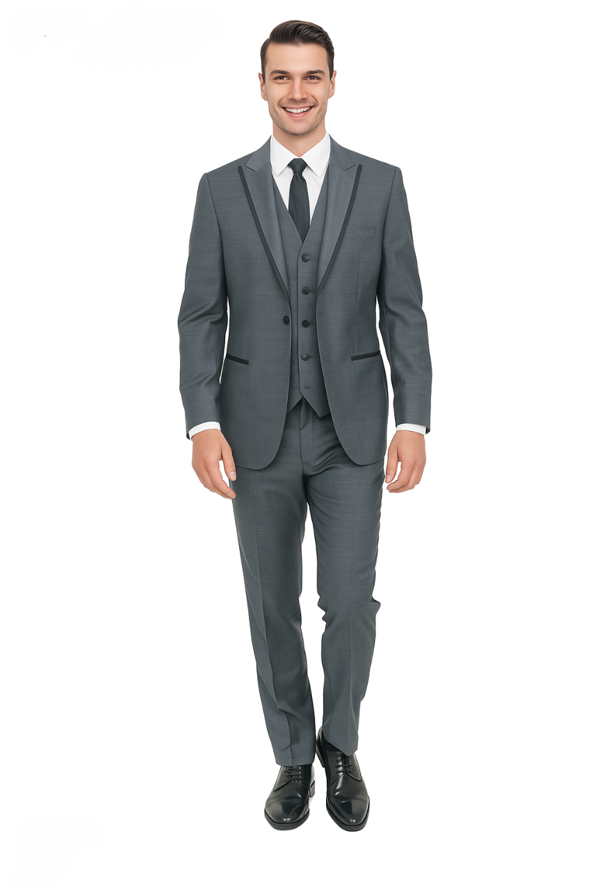 Oscar Tuxedo Sharkskin Gray or Blue by Giorgio Fiorelli - 34 Short or Extra Small