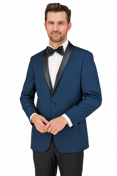Shawl Paisly Tuxedo by Giorgio Fiorelli in Burgundy, Gray, Blue