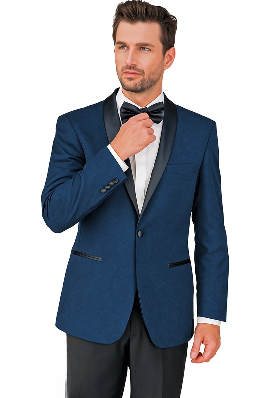 Arlan Paisly Tuxedo by Giorgio Fiorelli in Burgundy/Blue/Black - 34 Short or Extra Small