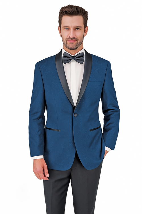 Shawl Paisly Tuxedo by Giorgio Fiorelli in Burgundy, Gray, Blue