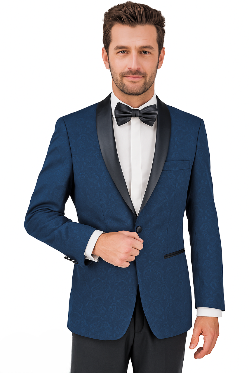 Arlan Paisly Tuxedo by Giorgio Fiorelli in Burgundy/Blue/Black - 34 Short or Extra Small