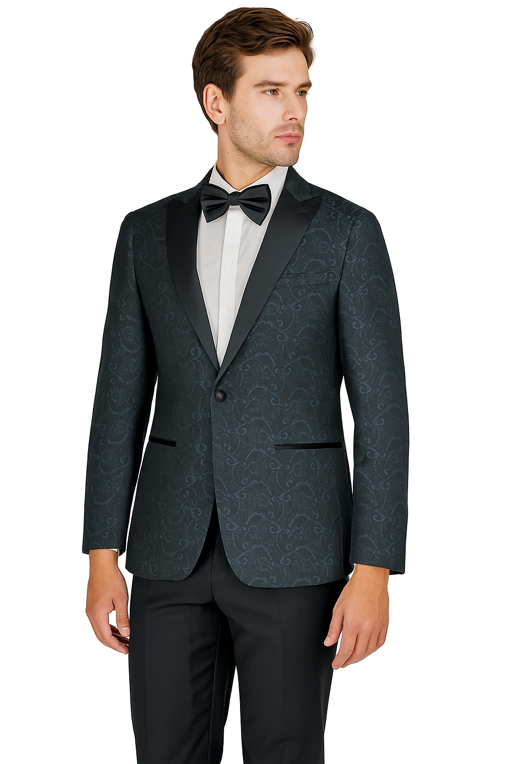 Arlan Paisly Tuxedo by Giorgio Fiorelli in Burgundy/Blue/Black - 34 Short or Extra Small