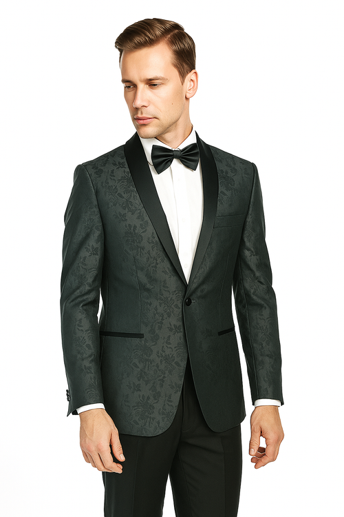 Shawl Paisly Tuxedo by Giorgio Fiorelli in Burgundy, Gray, Blue