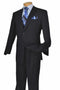 "Modern Fit Two Button Men's Poplin Suit - Navy Blue"