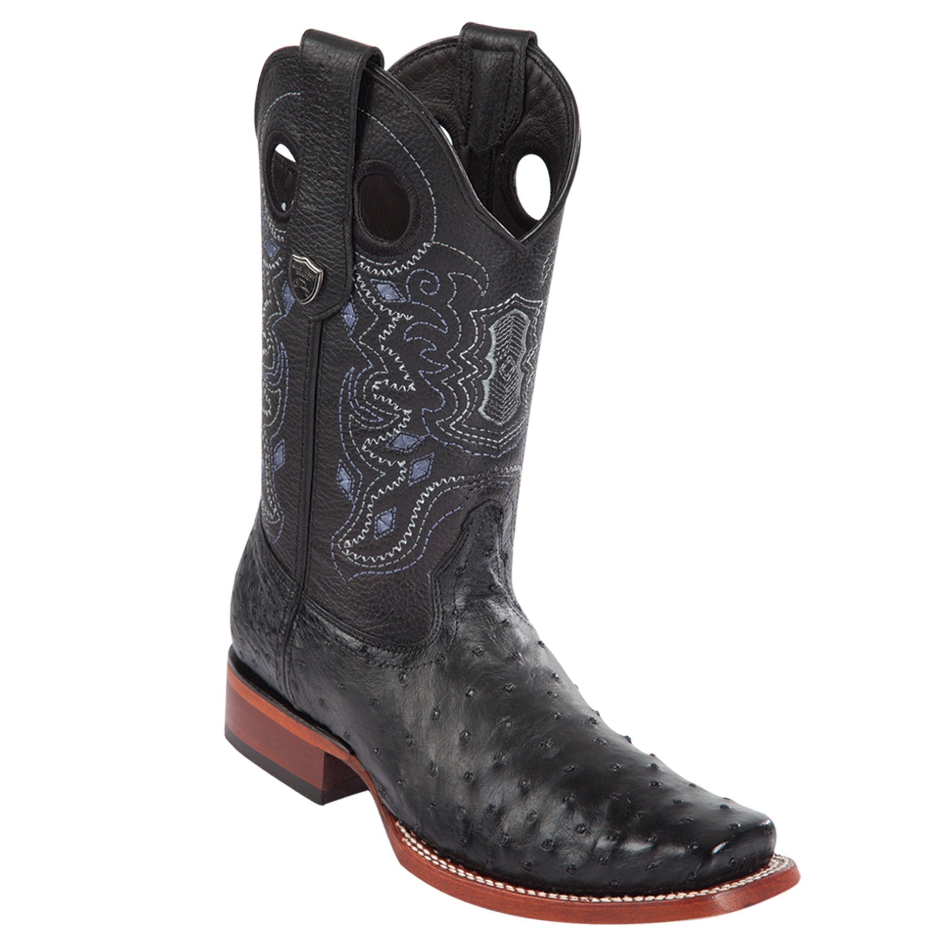 Ostrich Boots Wild Rodeo Toe - Black Cherry