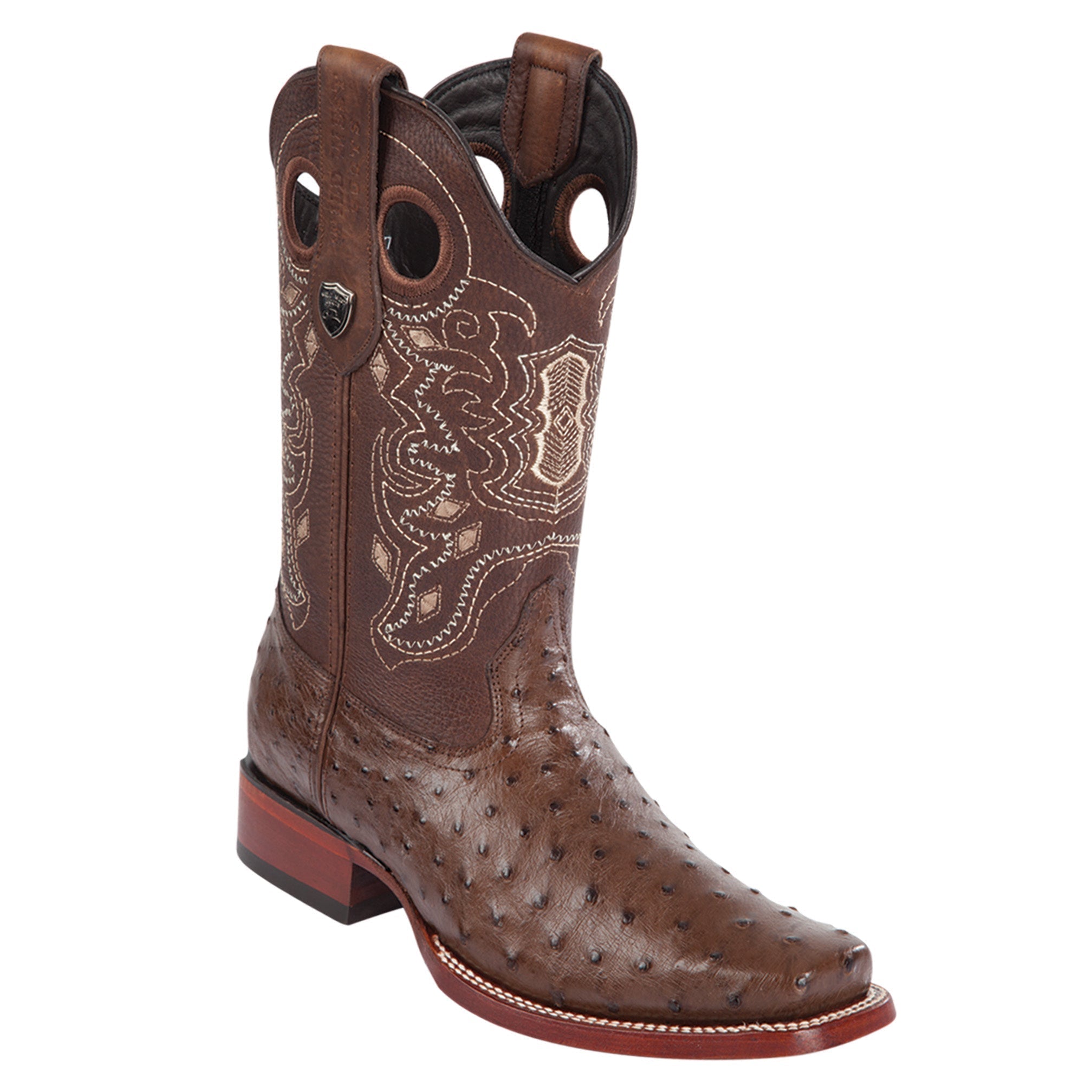 Ostrich Boots Wild Rodeo Toe - Black Cherry