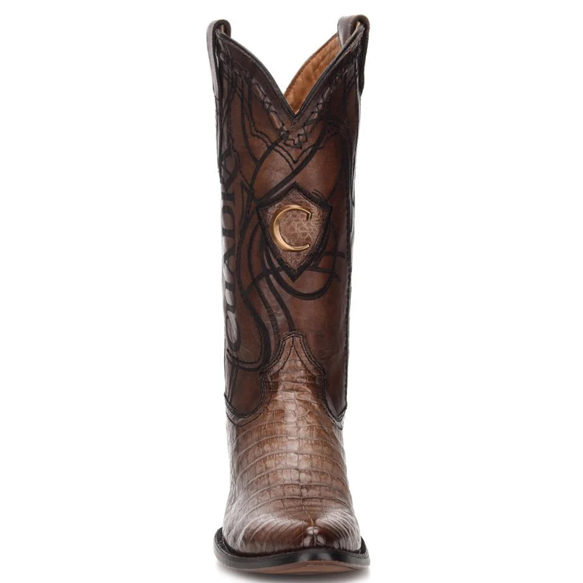 Caiman Belly Boots Paris Brown R-Toe - Paris Brown