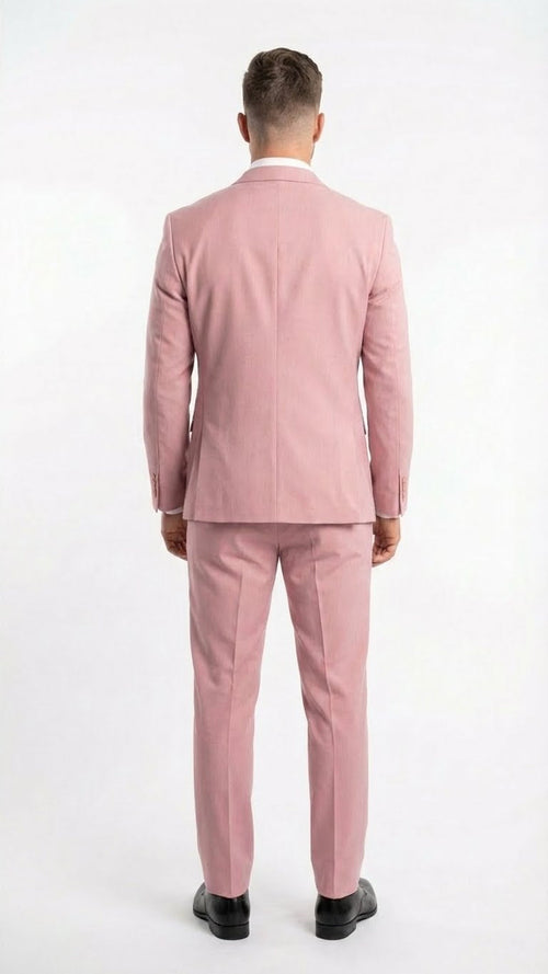 Vitali Brand Modern Fit Mens Light Pink Formal Suit - Blush Color