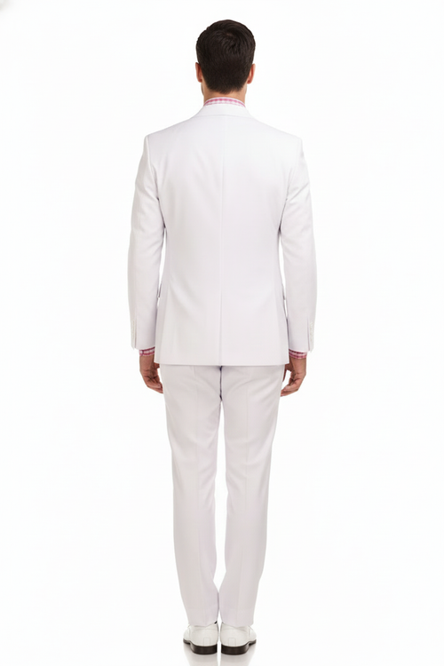 Mens White Double-Breasted 3-Piece Suit Set Premium Tailored Fit Formal Wedding and Evening Suit