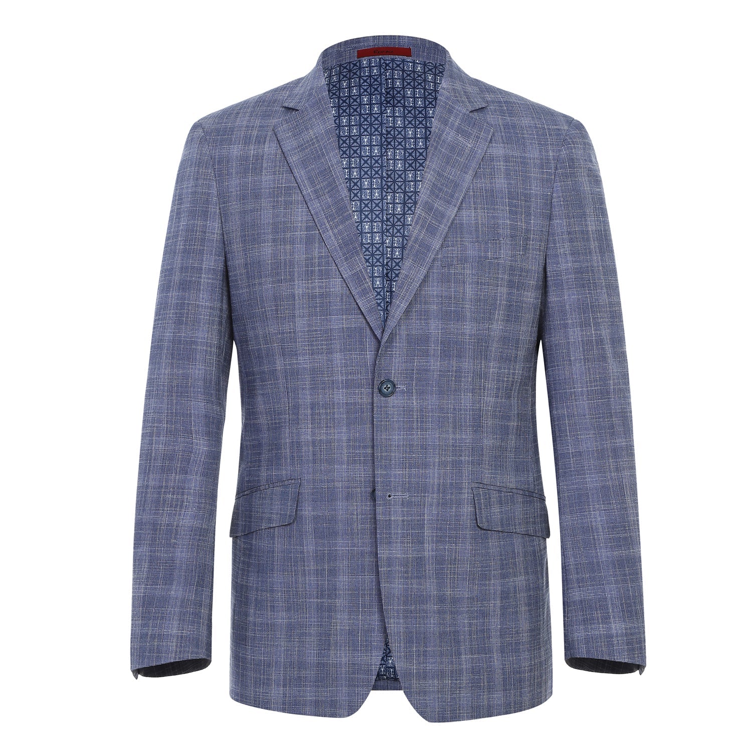 293-24 Men's Slim Fit Checked Suits - 38Lx32W
