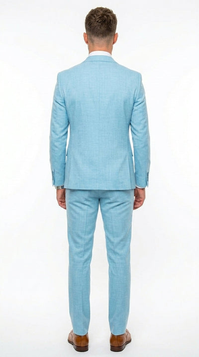 Men’s Turquoise Light blue Suit, Vested Formal Dress Suit for Weddings, Prom, Summer Parties, and Special Occasions in Aqua Blue Color By Rossiman