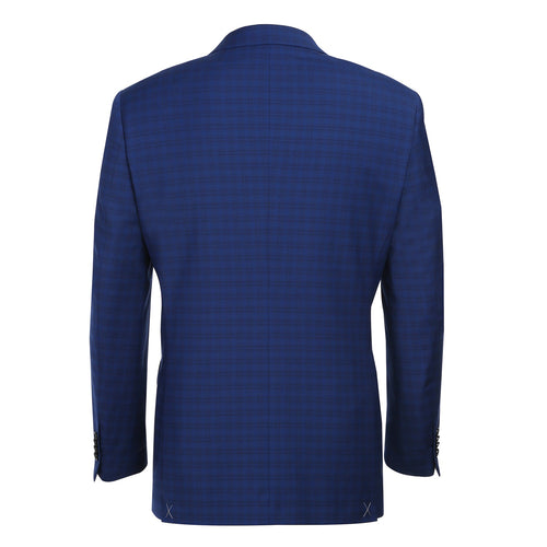 564-2 Men's Classic Fit Wool Blend Checked Suit