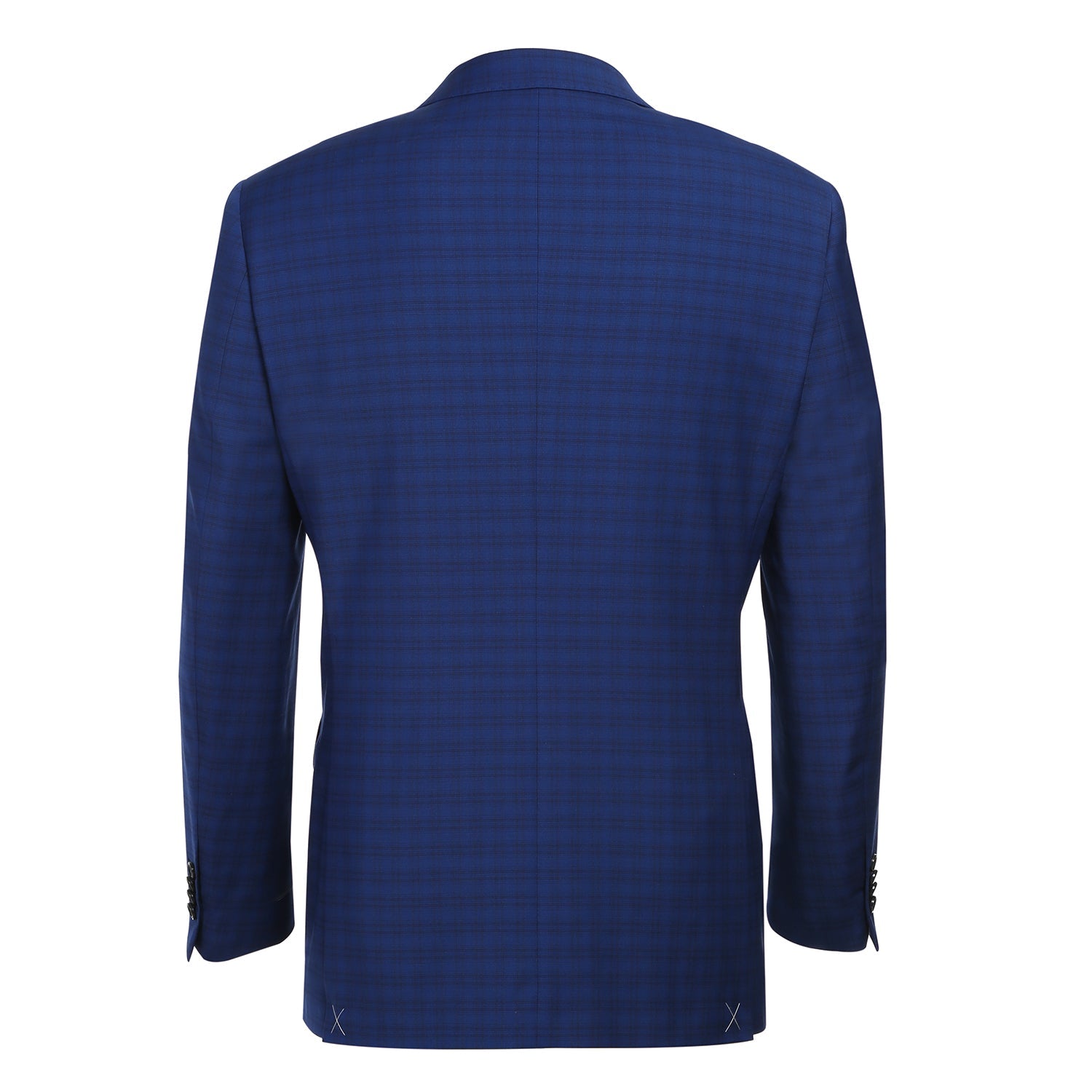 564-2 Men's Classic Fit Wool Blend Checked Suit - 38Lx32W