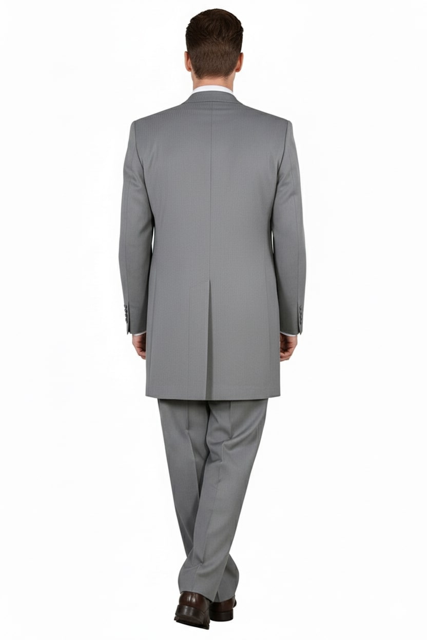 Mens Zoot Suit - Light Gray 3-Piece Suit with Vest – Classic Business and Wedding Formal Wear - 1920s Fashion - 34 Short or Extra Small