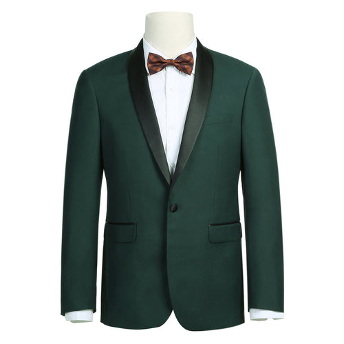 "Men's Slim Fit Shawl Collar Tuxedo - Traditional Hunter Green"