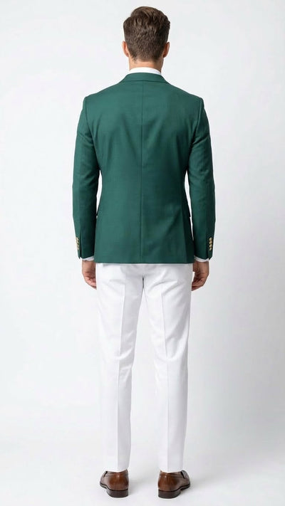 Mens Dark Green Double Breasted Blazer Hunter Olive Green Sport Jacket coat