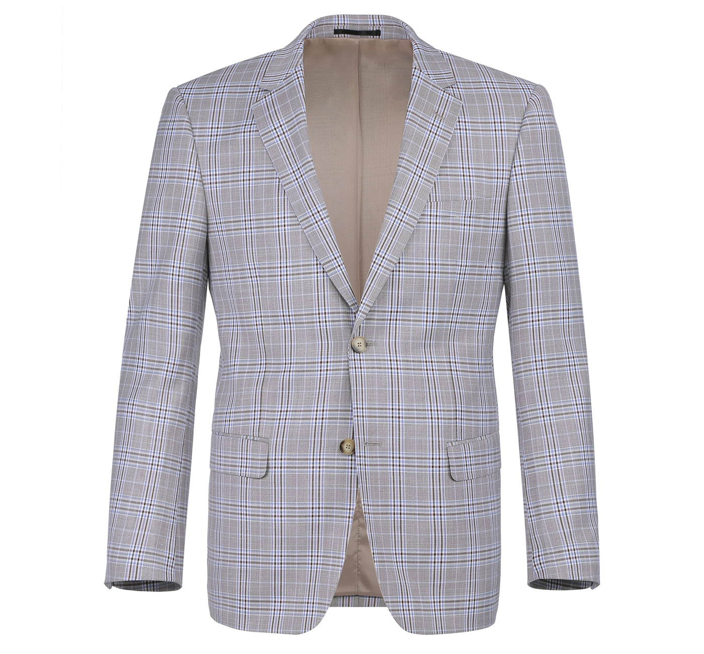 292-7 Men's Slim Fit 2-Piece Single Breasted Check Dress Suit - 36Sx30W