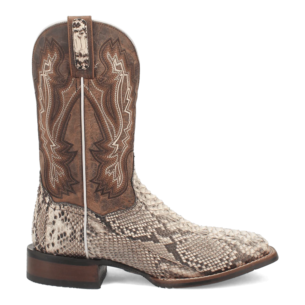 Dan Post Men's Brutus Python Snakeskin Square Toe Boots - Natural - 7D