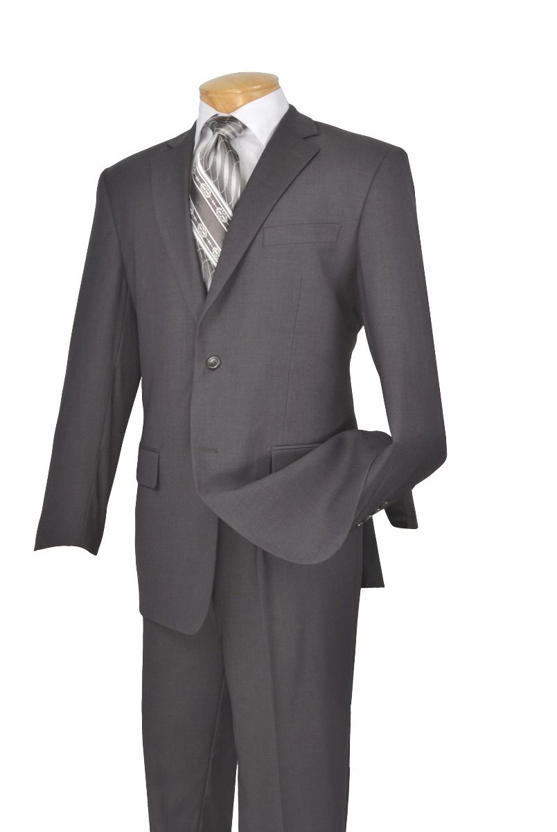 Color Vinci Men's Wool Feel Executive 2-Piece Suit - Solid Color - 38 Short Jacket+32 Waist Adjustable 28to34)(Height: 5 4 to5 7 )(Neck 15-16.5)S-M)