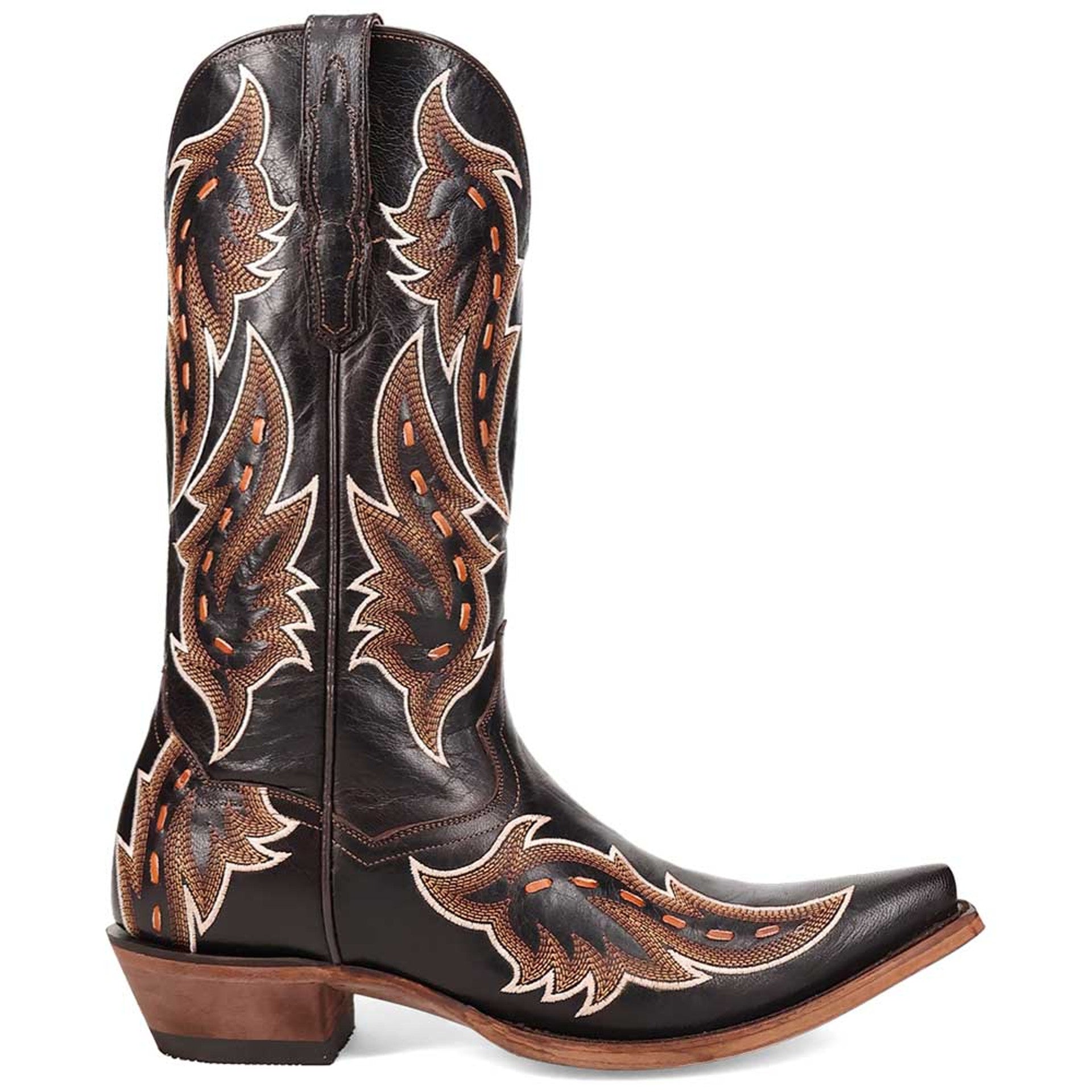 Dan Post Men's Racer Black Leather Snip Toe Western Boots - 8D