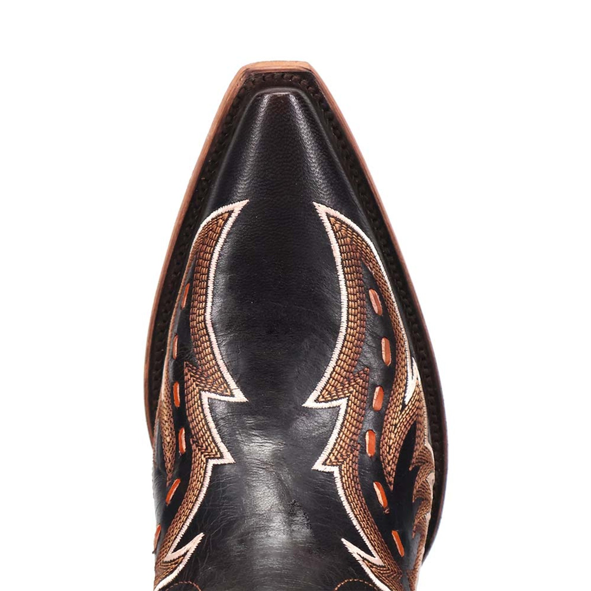 Dan Post Men's Racer Black Leather Snip Toe Western Boots - 8D