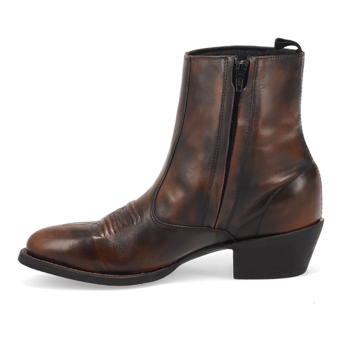 Laredo Men's Fletcher Leather Round Toe Boots with Zipper - Tan - 7D
