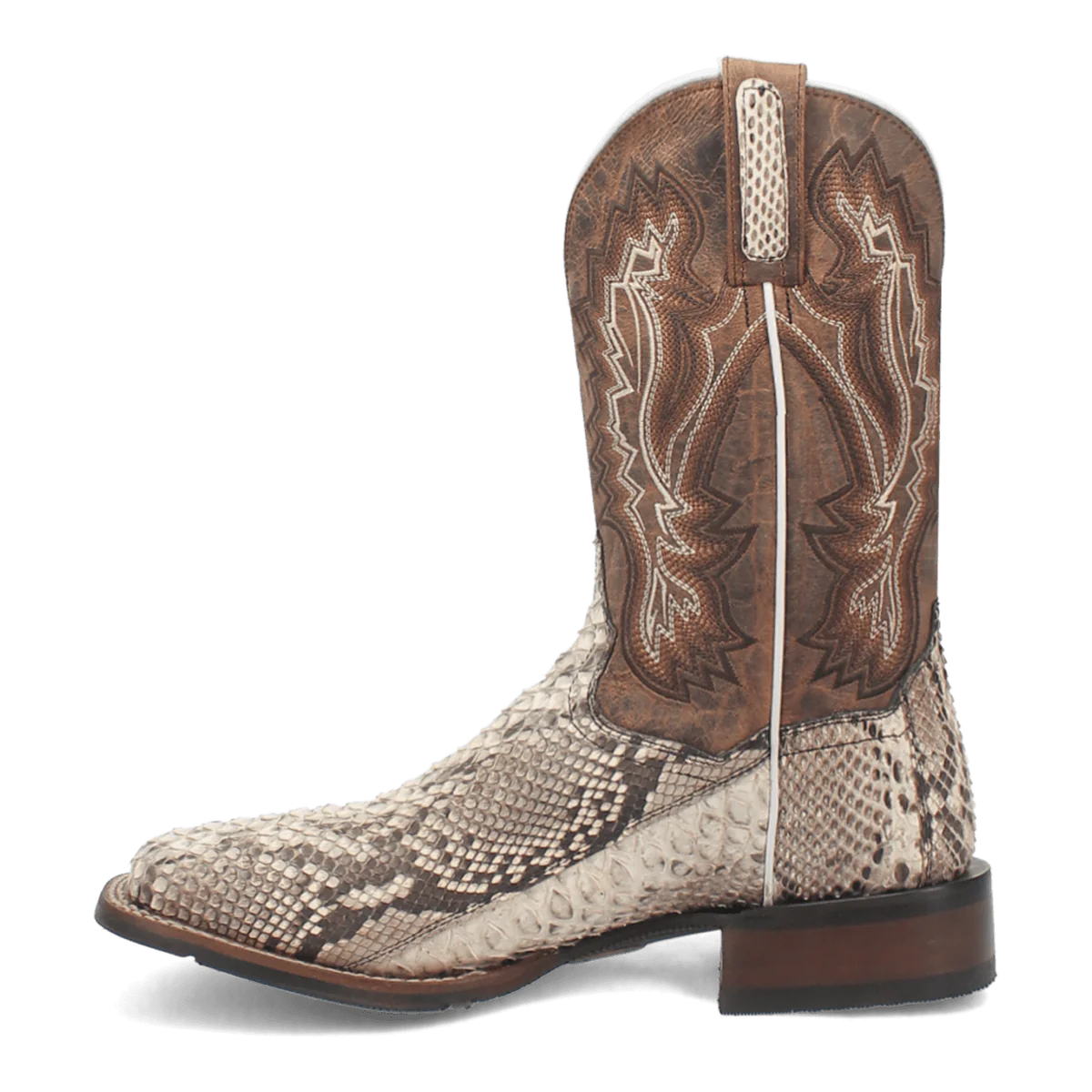 Dan Post Men's Brutus Python Snakeskin Square Toe Boots - Natural - 7D