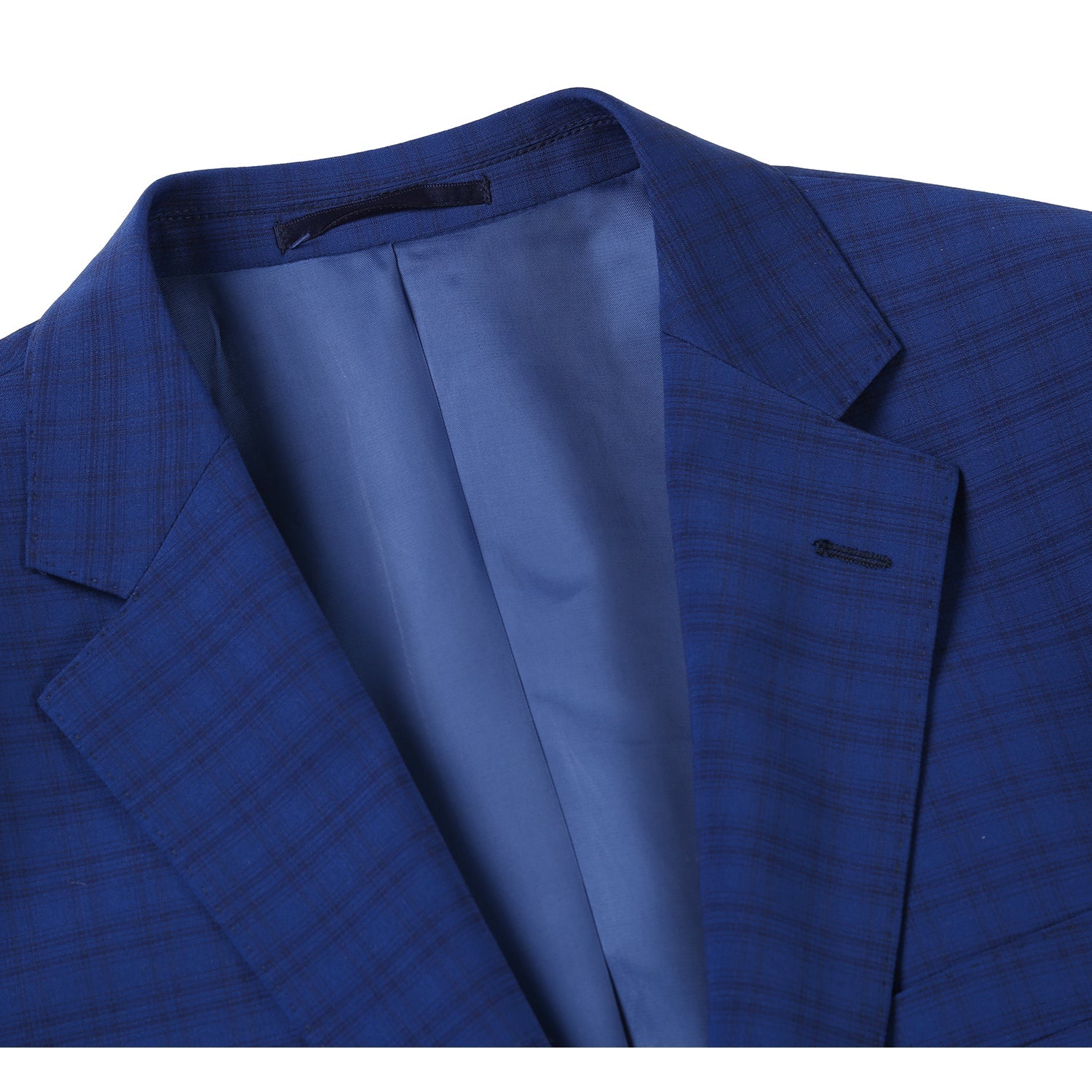 564-2 Men's Classic Fit Wool Blend Checked Suit - 38Lx32W