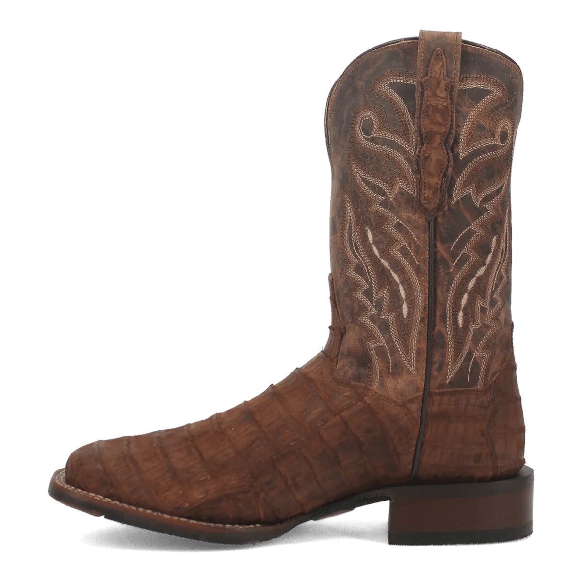 Dan Post Men's Mickey Genuine Caiman Belly Square Toe Boots - Tan - 7D