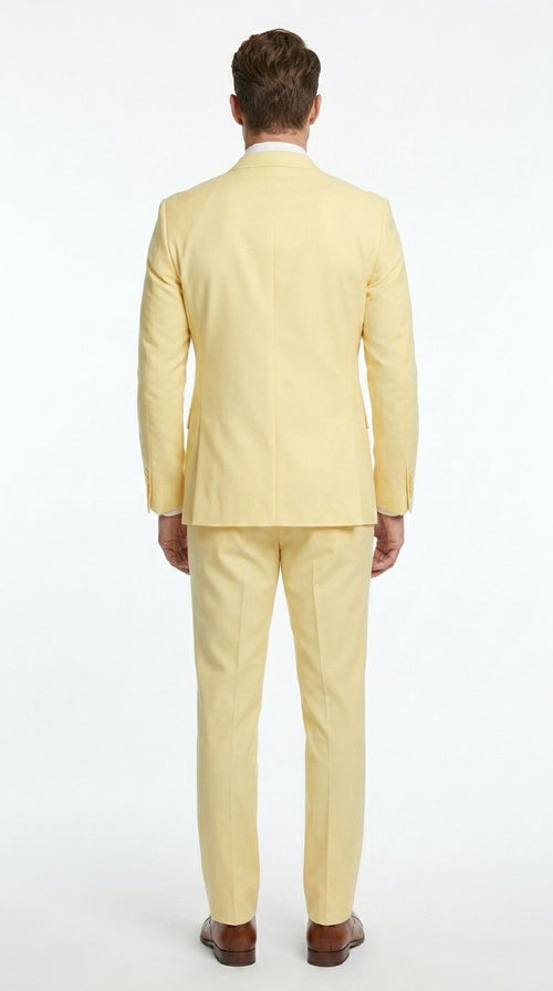 Men’s Pale Yellow 2 Piece Suit, Formal Dress Suit for Weddings, Prom, Parties, Summer Events, and Special Occasions By Vitali
