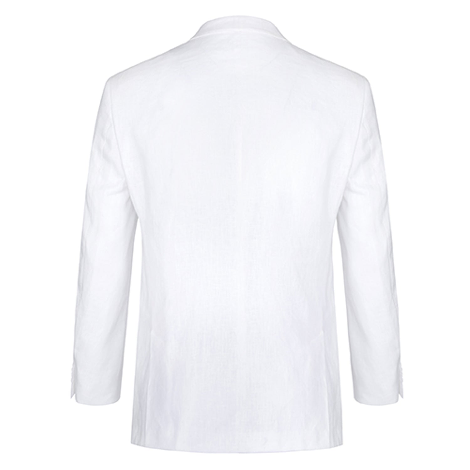 601-20 Men's Notch Lapels White Solid Linen Suits - 38Lx32W