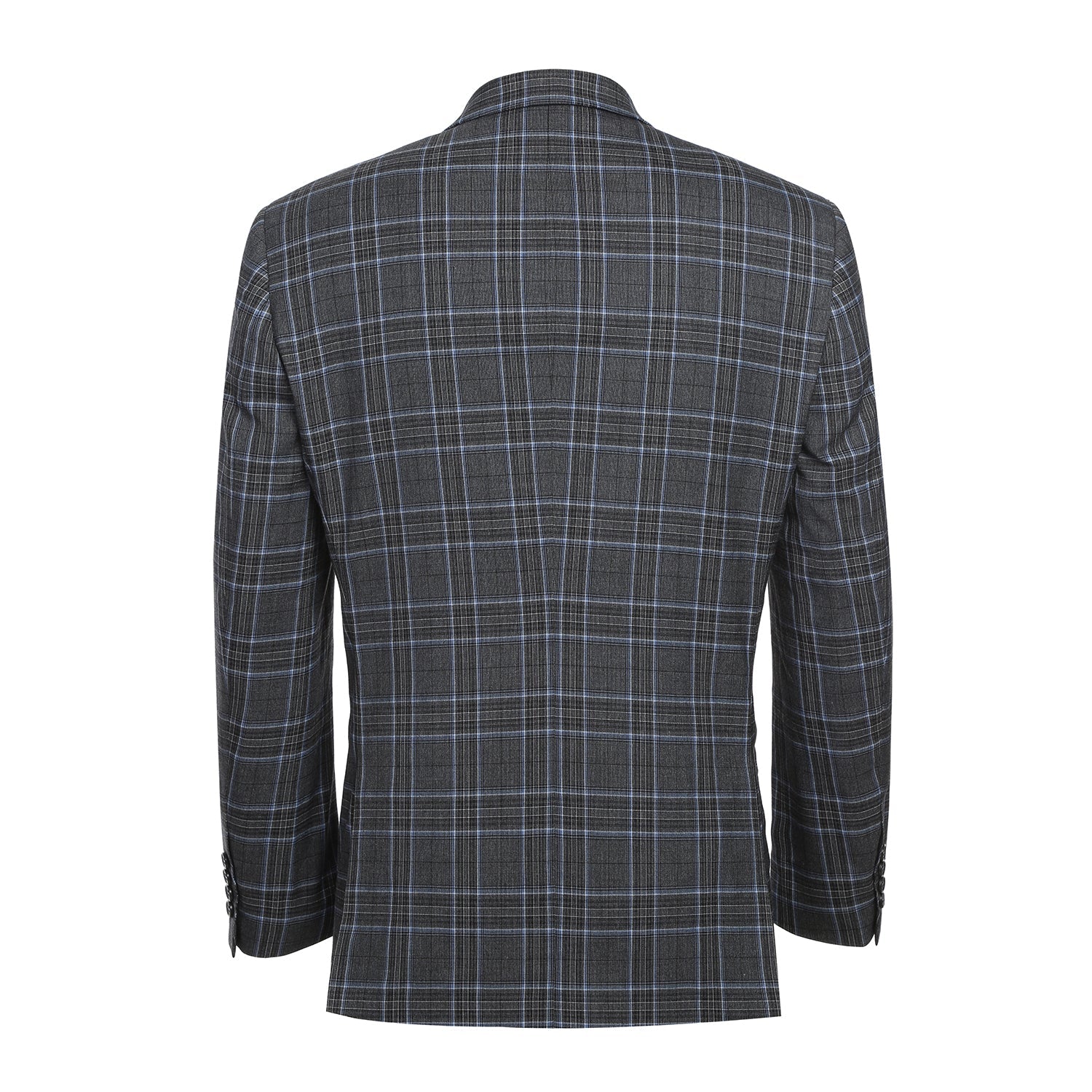 293-28 Men's Slim Fit Checked Suits - 38Lx32W