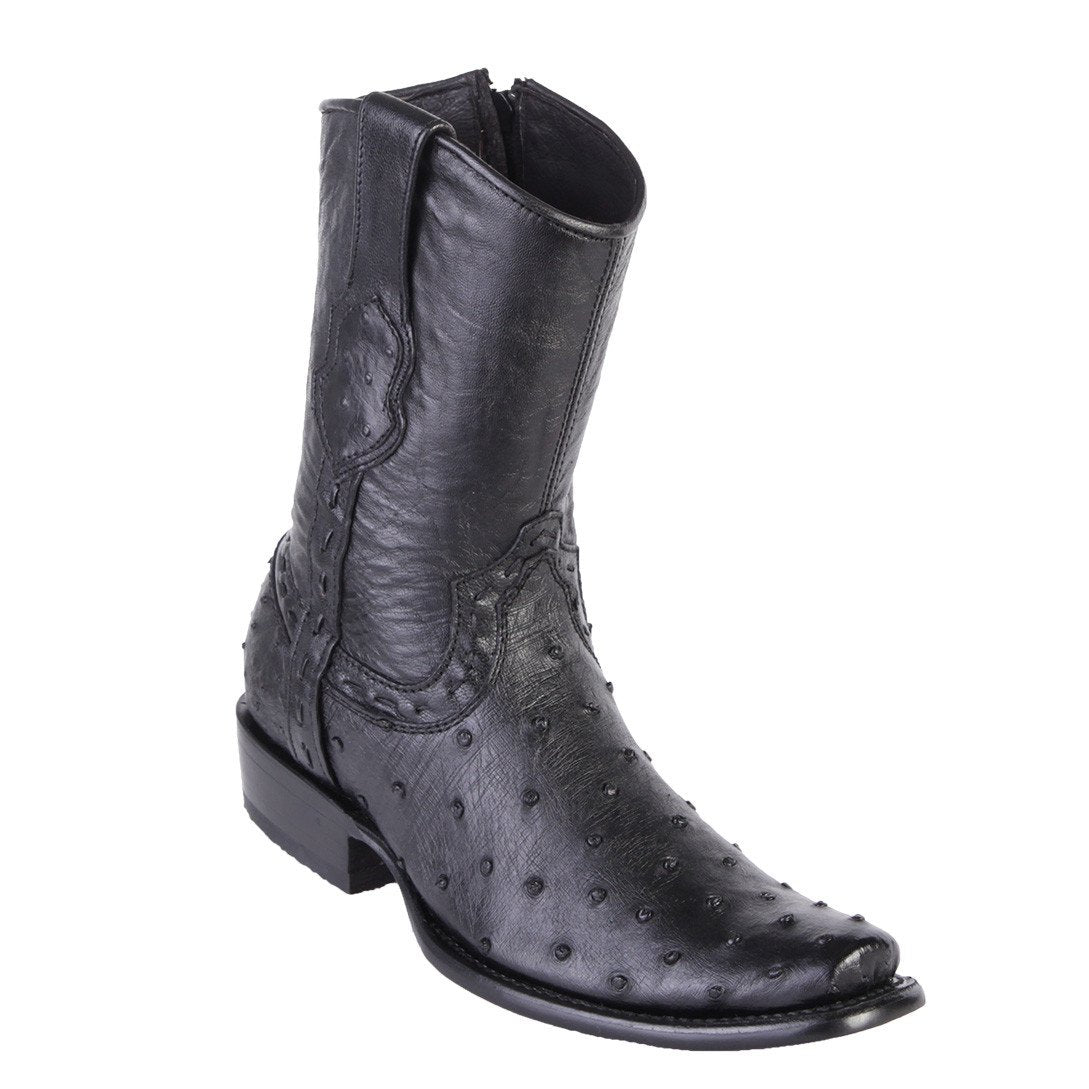 King Exotic Men's Dubai Toe Ostrich Boots - EE