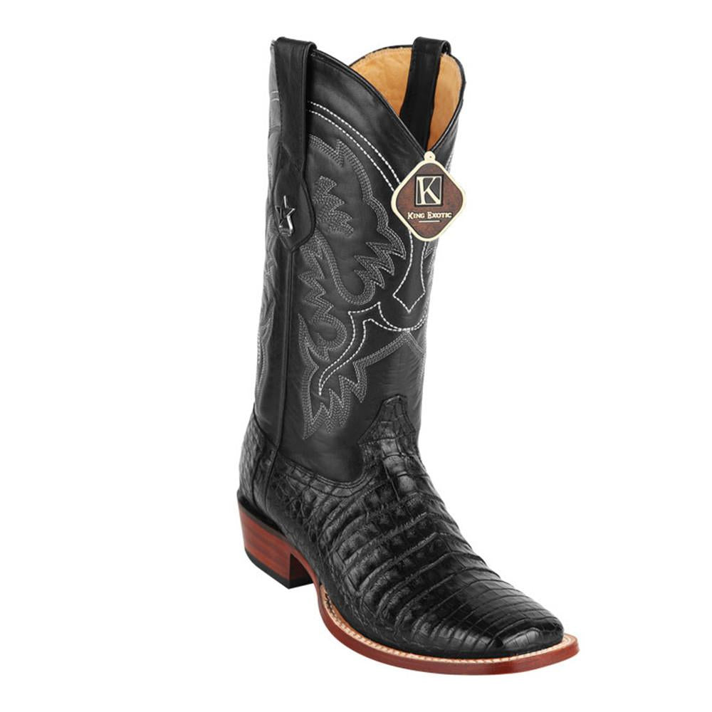 King Exotic Men's Caiman Belly Square Toe Cowboy Boot - EE