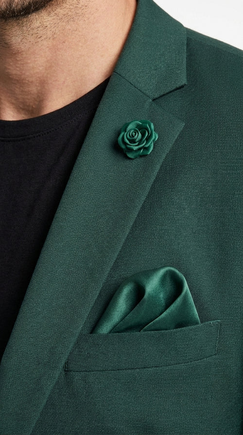 Men’s Hunter Green Blazer – Classic Two Button Sport Coat for Wedding & Formal Wear