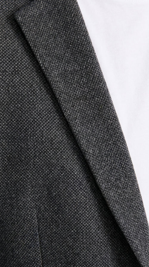 Men’s Charcoal Grey Sport Coat – Classic Two Button Notch Lapel Textured Blazer
