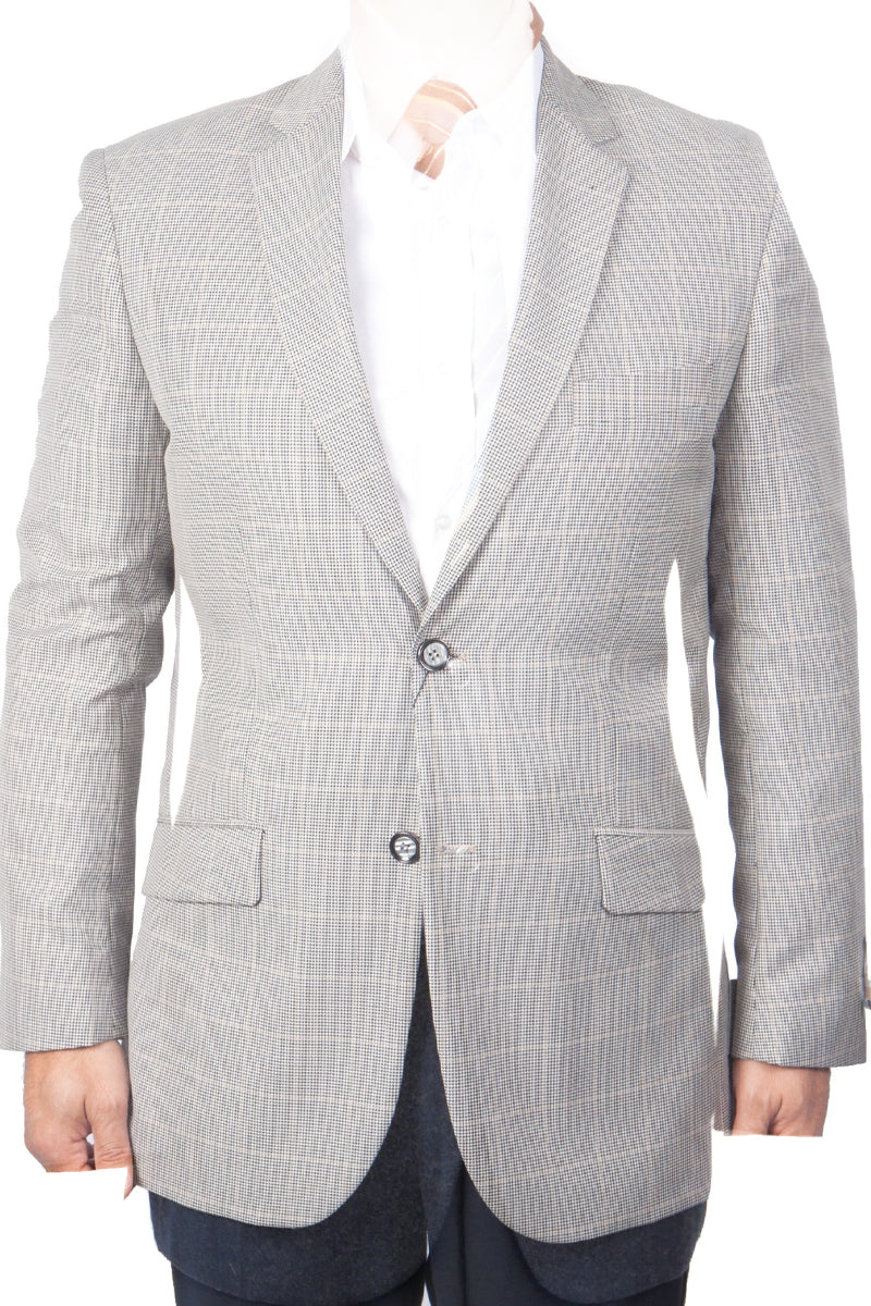 "Houndstooth Plaid Sport Coat - Men's Two Button Classic in Black/White" - 38 Regular