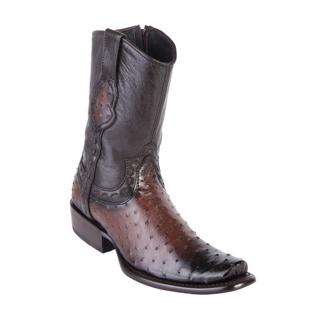 King Exotic Men's Dubai Toe Ostrich Boots - EE
